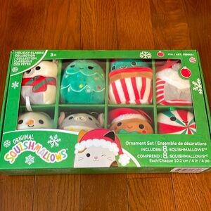 Squishmallow Holiday Set of 8 Christmas Squishmallow Plushies/Ornaments